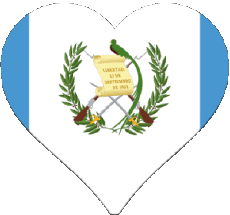 Flags America Guatemala Heart 