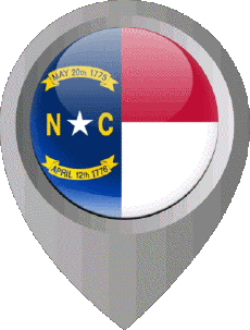 Flags America U.S.A - States Carolina North Location Pin 