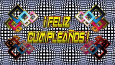 Mensajes Español Feliz Cumpleaños Abstracto - Geométrico Fondo animado 004 