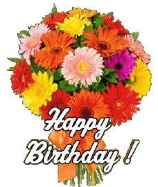 Messagi Inglese Happy Birthday Floral 003 