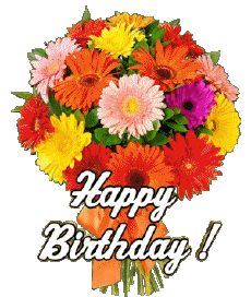 Nachrichten Englisch Happy Birthday Floral Transparenter Hintergrund 003 