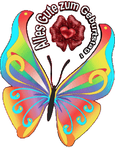 Mensajes Alemán Alles Gute zum Geburtstag Schmetterlinge 003 