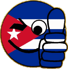 Fahnen Amerika Kuba Smiley - OK 