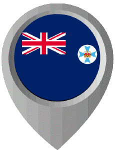 Drapeaux Océanie Australie Queensland Epingle de Localisation 