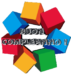 Messages Italian Buon Compleanno Astratto - Geometrico Transparent Background 004 