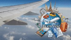 Nachrichten Spanisch Buen Viaje Animierter Hintergrund 001 