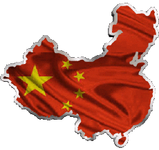 Bandiere Asia Cina Carta Geografica 