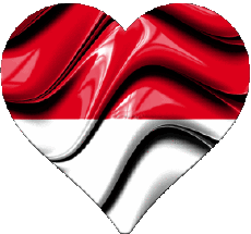 Banderas Europa Mónaco Corazón 