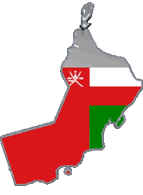 Bandiere Asia Oman Carta Geografica 
