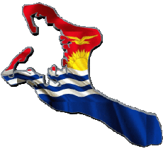 Drapeaux Océanie Kiribati carte 