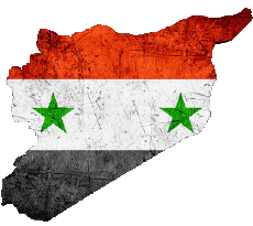 Fahnen Asien Syrien Karte 