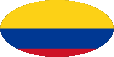 Drapeaux Amériques Colombie Ovale 01 
