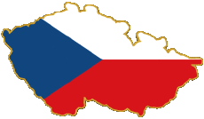 Bandiere Europa Repubblica Ceca Carta Geografica 