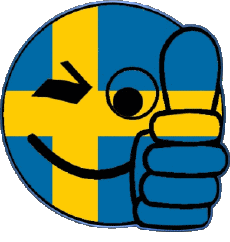 Flags Europe Sweden Smiley - OK 