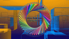 Mensajes Alemán Alles Gute zum Geburtstag Zusammenfassung - geometrisch Fondo animado 002 