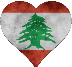 Fahnen Asien Libanon Herz 