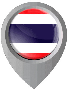 Fahnen Asien Thailand Standort-Pin 