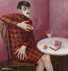 Otto Dix - Portrait de la journaliste Sylvia von Harden-Humor -  Fun Morphing - Look Like Various painting containment covid art recreations Getty challenge 2 