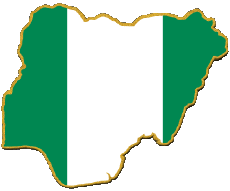 Banderas África Nigeria Mapa 