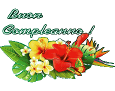 Nachrichten Italienisch Buon Compleanno Floreale Transparenter Hintergrund 001 