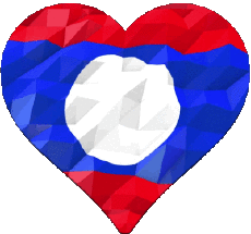 Fahnen Asien Laos Herz 