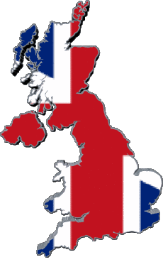 Bandiere Europa UK Carta Geografica 
