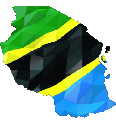Flags Africa Tanzania Map 