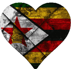 Banderas África Zimbabue Corazón 