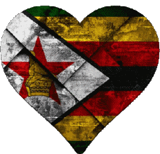 Bandiere Africa Zimbabwe Cuore 