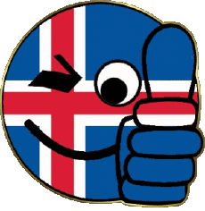 Flags Europe Iceland Smiley - OK 