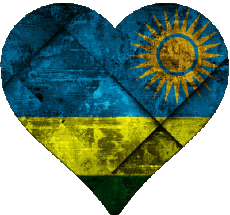 Drapeaux Afrique Rwanda Coeur 