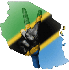 Flags Africa Tanzania Map 