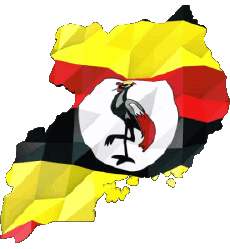 Flags Africa Uganda Map 