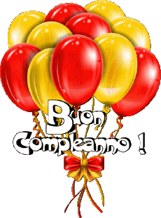 Mensajes Italiano Buon Compleanno Palloncini - Coriandoli 007 