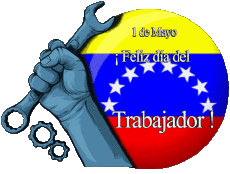 Messagi Spagnolo 1 de Mayo Feliz día del Trabajador - Venezuela 