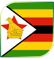 Bandiere Africa Zimbabwe Quadrato 