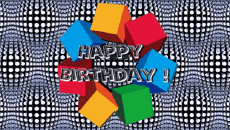 Mensajes Inglés Happy Birthday Abstract - Geometric Fondo animado 004 