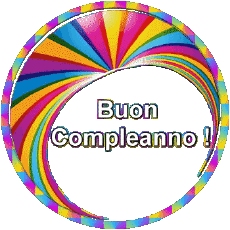 Messages Italien Buon Compleanno Astratto - Geometrico Fond Transparent 001 