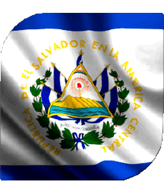 Drapeaux Amériques Salvador Carré 