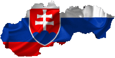 Bandiere Europa Slovacchia Carta Geografica 