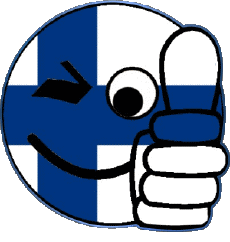 Fahnen Europa Finnland Smiley - OK 