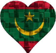 Bandiere Africa Mauritania Cuore 