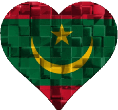Fahnen Afrika Mauretanien Herz 