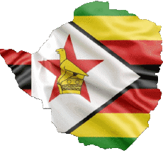 Bandiere Africa Zimbabwe Carta Geografica 