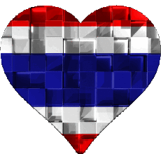 Drapeaux Asie Thaïlande Coeur 