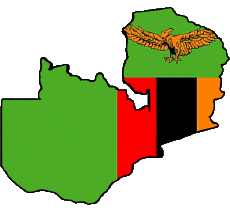 Banderas África Zambia Mapa 