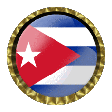 Drapeaux Amériques Cuba Rond - Anneaux 