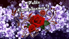 Messagi Spagnolo Feliz Cumpleaños Floral Sfondo animato 001 