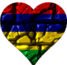 Fahnen Afrika Mauritius Herz 
