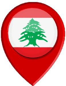 Fahnen Asien Libanon Standort-Pin 